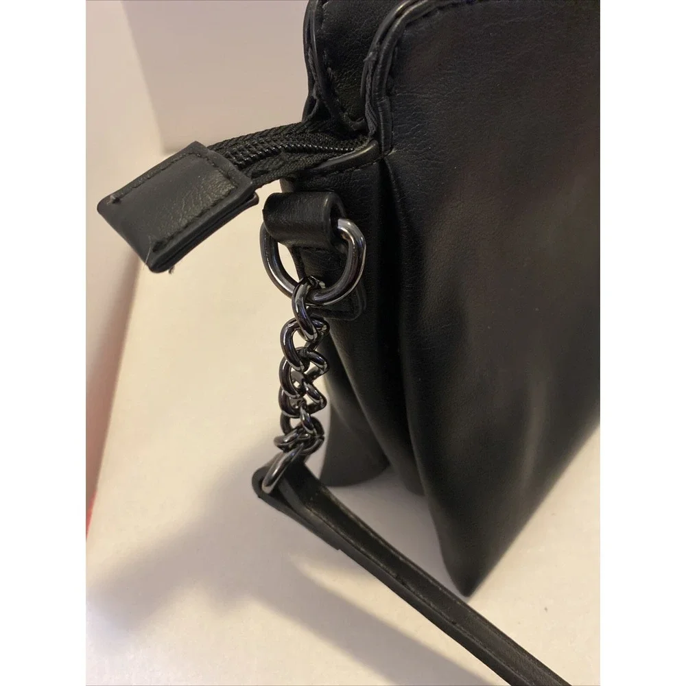 Simply Vera Wang Adrienne Top Zip Black Chain Strap Crossbody Bag